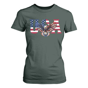USA Soccer Eagle American Flag Fan T Shirt For Women