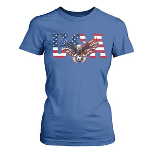 USA Soccer Eagle American Flag Fan T Shirt For Women