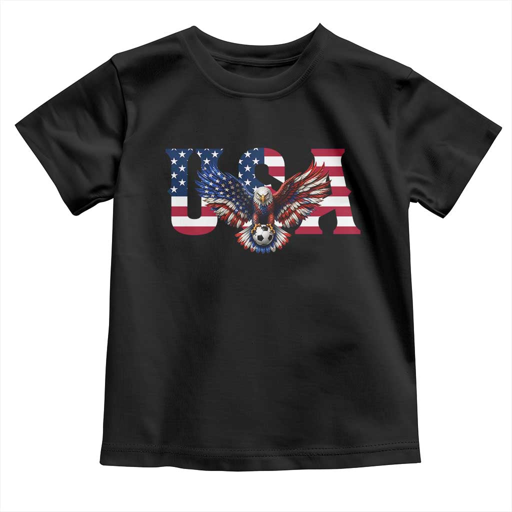 USA Soccer Eagle American Flag Fan Toddler T Shirt TS14 Black Print Your Wear