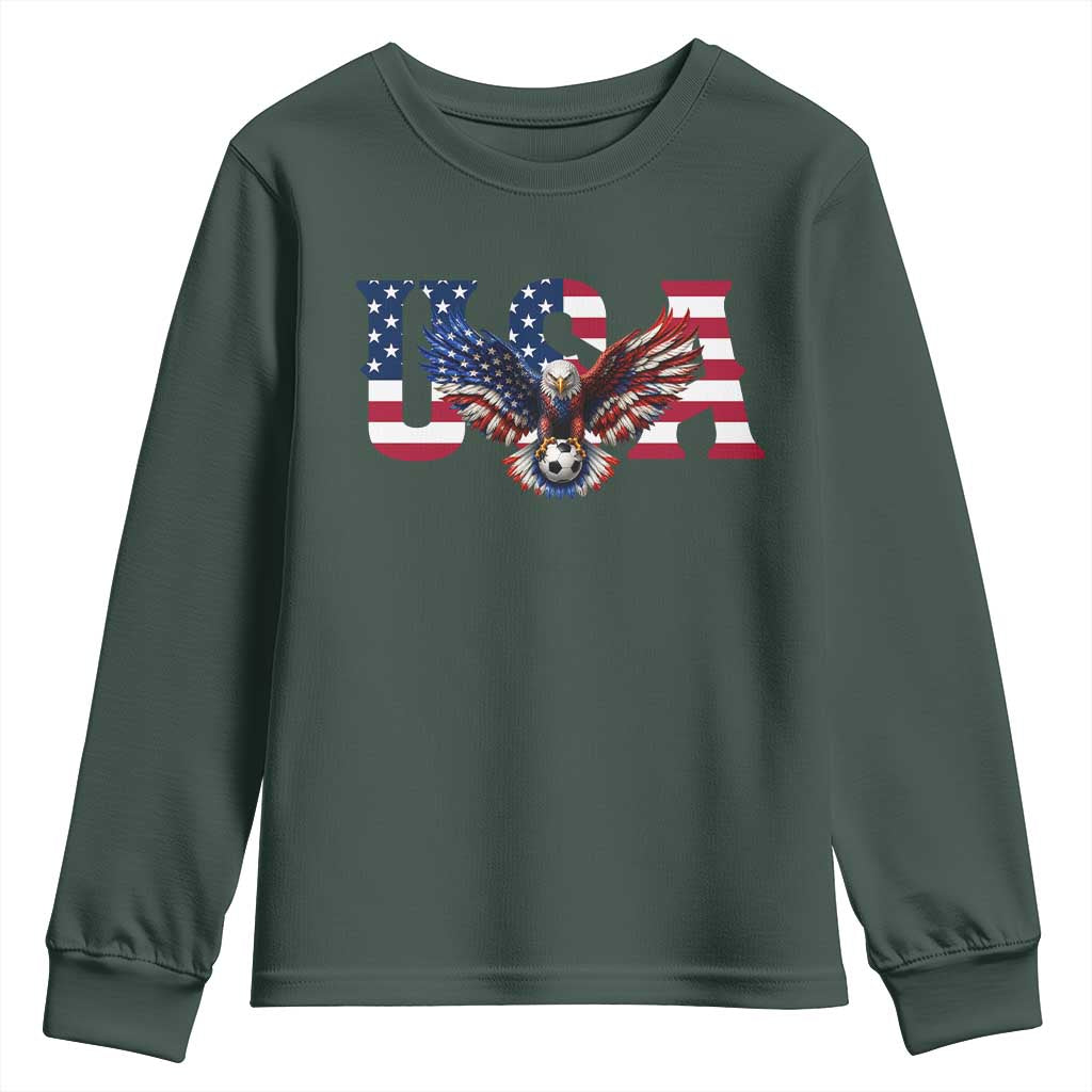 USA Soccer Eagle American Flag Fan Youth Sweatshirt