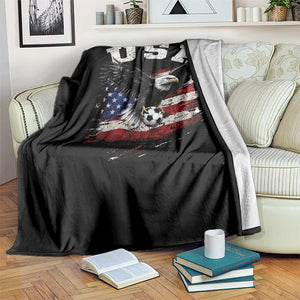 USA Soccer Bald Eagle American Flag Vintage Throw Blanket TS14 Print Your Wear
