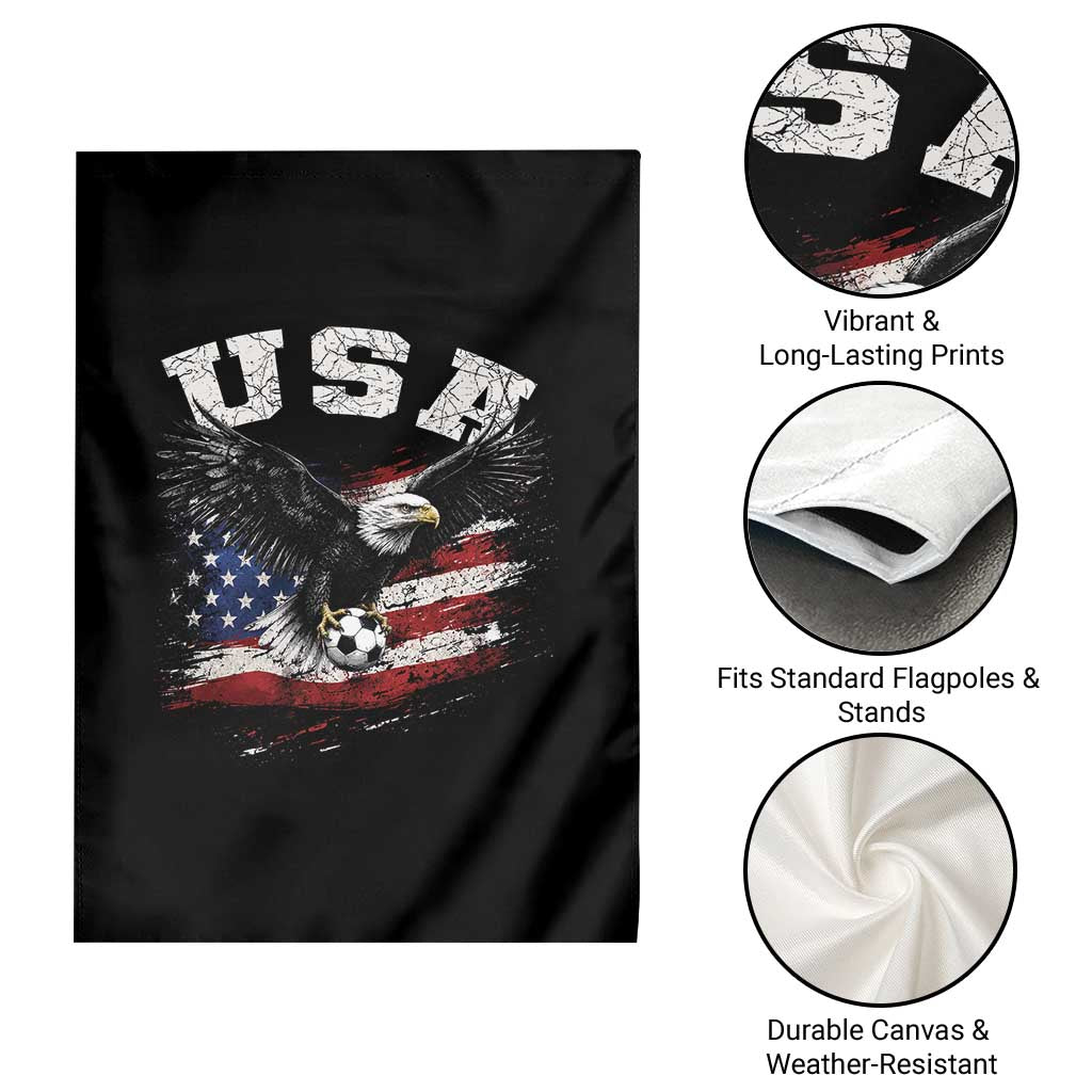 USA Soccer Bald Eagle American Flag Vintage Garden Flag TS14 Print Your Wear