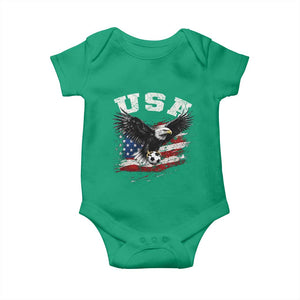 USA Soccer Bald Eagle American Flag Vintage Baby Onesie