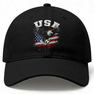 USA Soccer Bald Eagle American Flag Vintage Baseball Cap