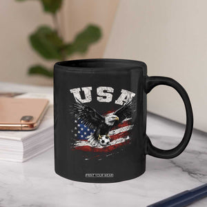 USA Soccer Bald Eagle American Flag Vintage Coffee Mug TS14 Print Your Wear