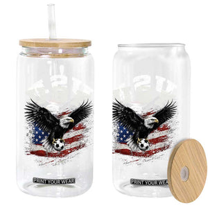 USA Soccer Bald Eagle American Flag Vintage Glass Can TS14 Print Your Wear
