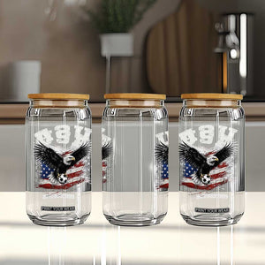 USA Soccer Bald Eagle American Flag Vintage Glass Can TS14 Print Your Wear