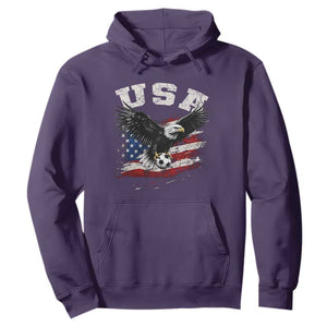 USA Soccer Bald Eagle American Flag Vintage Hoodie