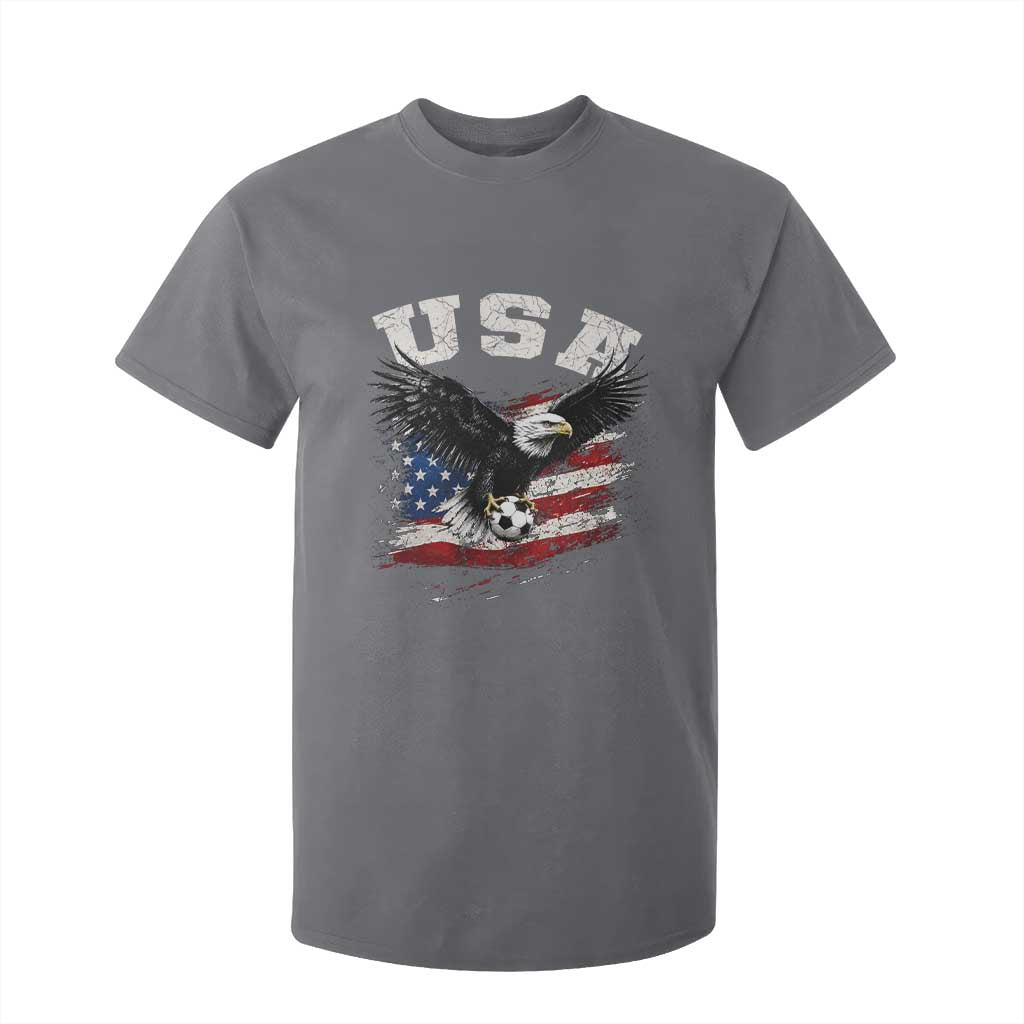 USA Soccer Bald Eagle American Flag Vintage T Shirt For Kid