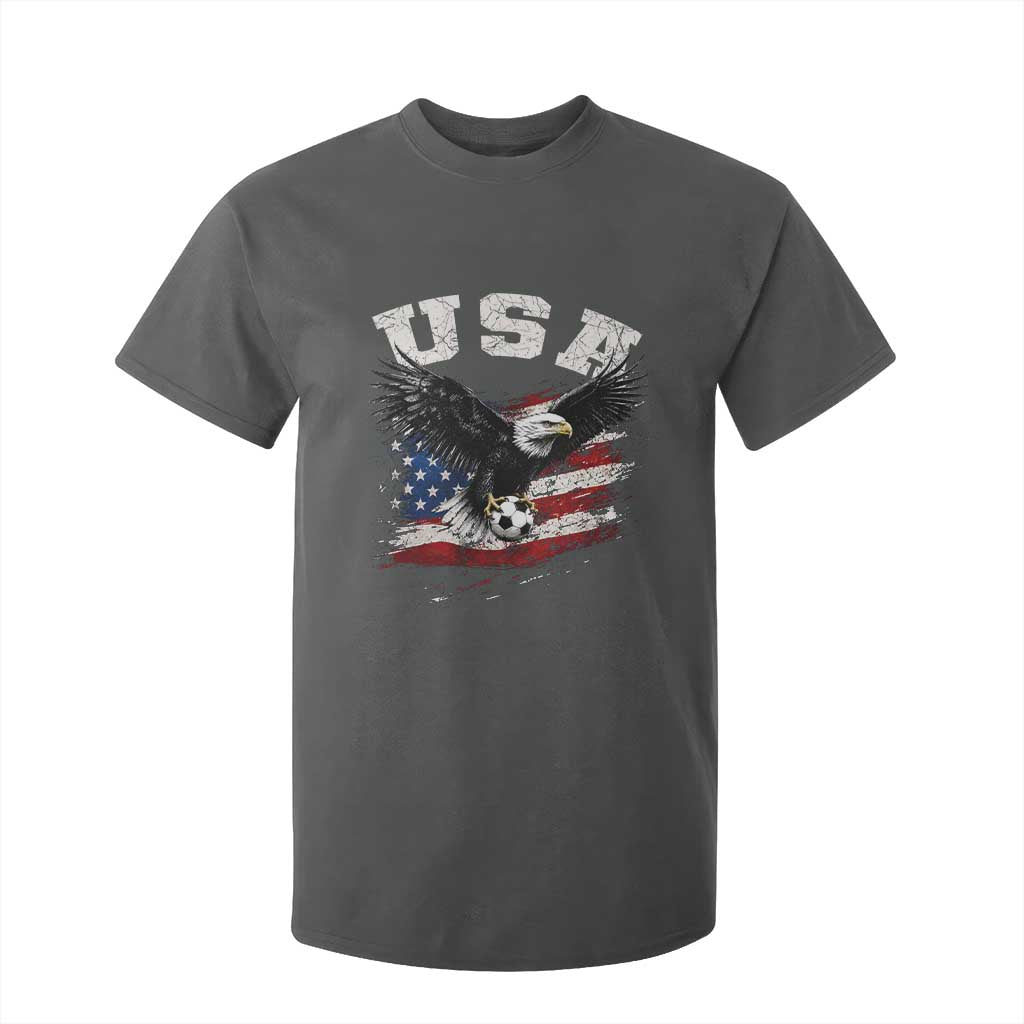 USA Soccer Bald Eagle American Flag Vintage T Shirt For Kid