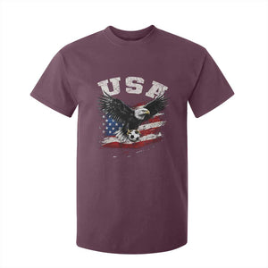 USA Soccer Bald Eagle American Flag Vintage T Shirt For Kid