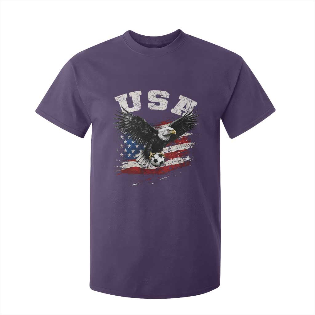 USA Soccer Bald Eagle American Flag Vintage T Shirt For Kid