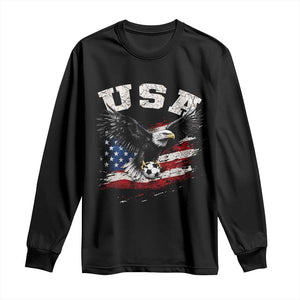 USA Soccer Bald Eagle American Flag Vintage Long Sleeve Shirt