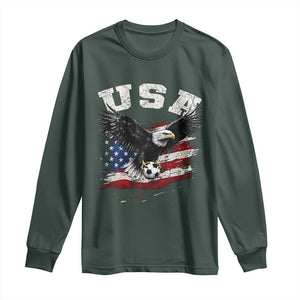 USA Soccer Bald Eagle American Flag Vintage Long Sleeve Shirt