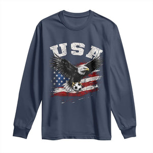 USA Soccer Bald Eagle American Flag Vintage Long Sleeve Shirt