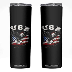USA Soccer Bald Eagle American Flag Vintage Skinny Tumbler TS14 Black Print Your Wear