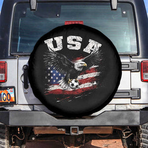 USA Soccer Bald Eagle American Flag Vintage Spare Tire Cover TS14 No hole Black Print Your Wear