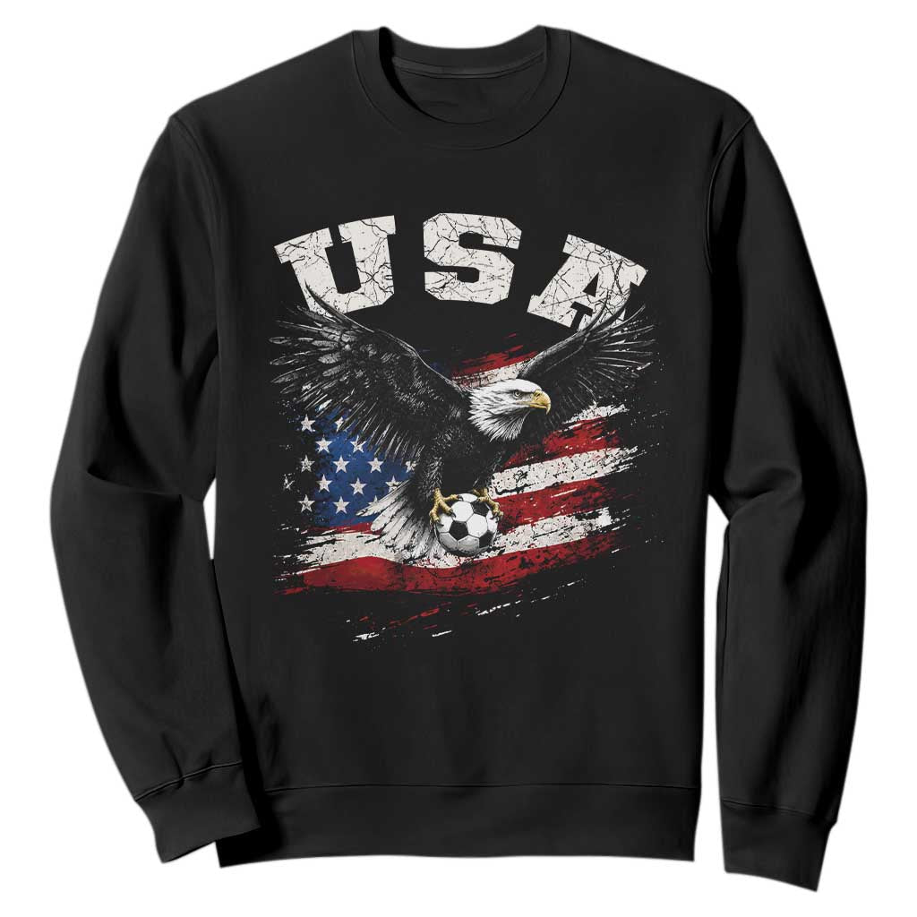 USA Soccer Bald Eagle American Flag Vintage Sweatshirt