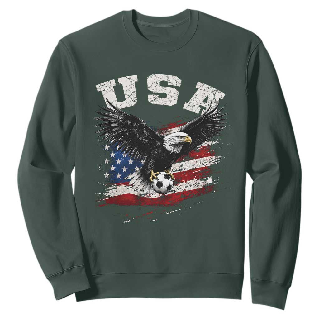 USA Soccer Bald Eagle American Flag Vintage Sweatshirt