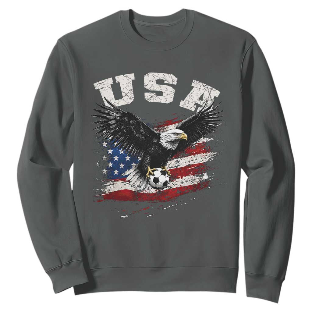 USA Soccer Bald Eagle American Flag Vintage Sweatshirt