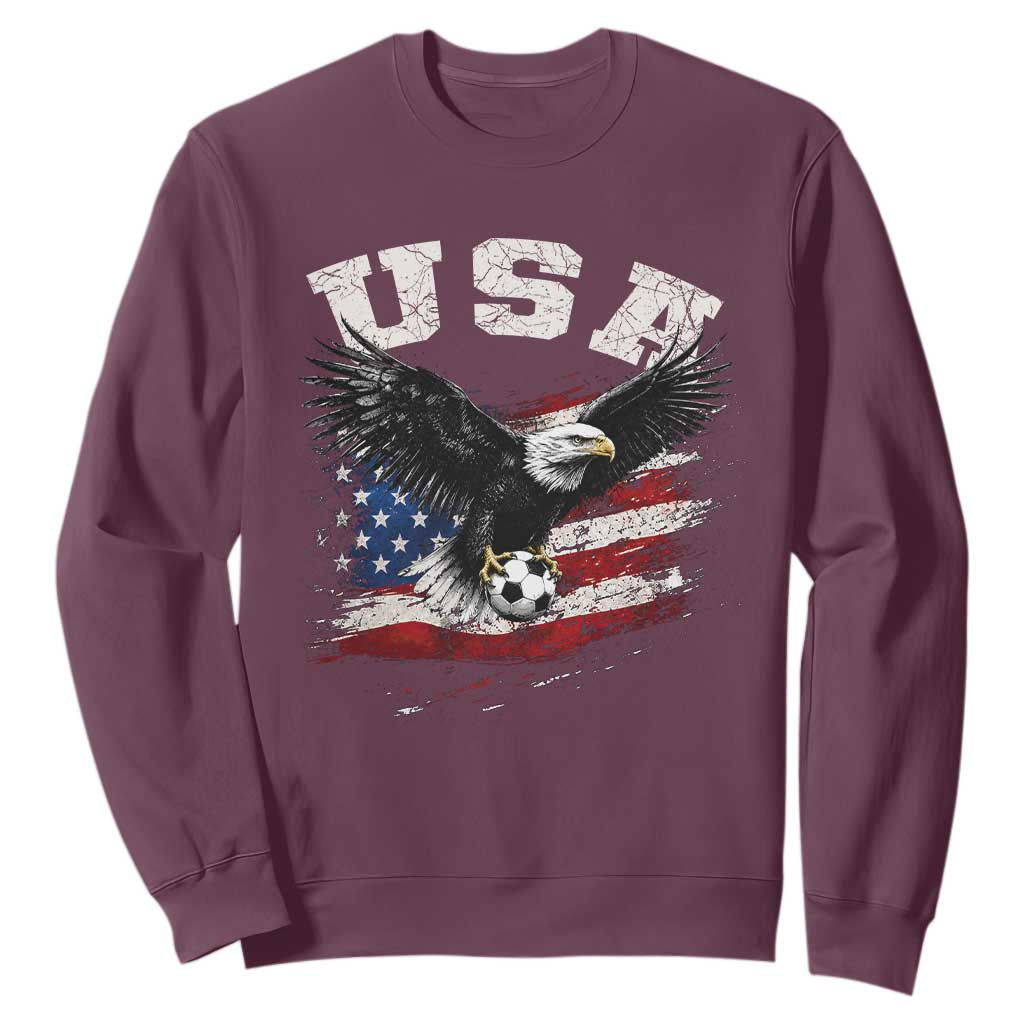 USA Soccer Bald Eagle American Flag Vintage Sweatshirt