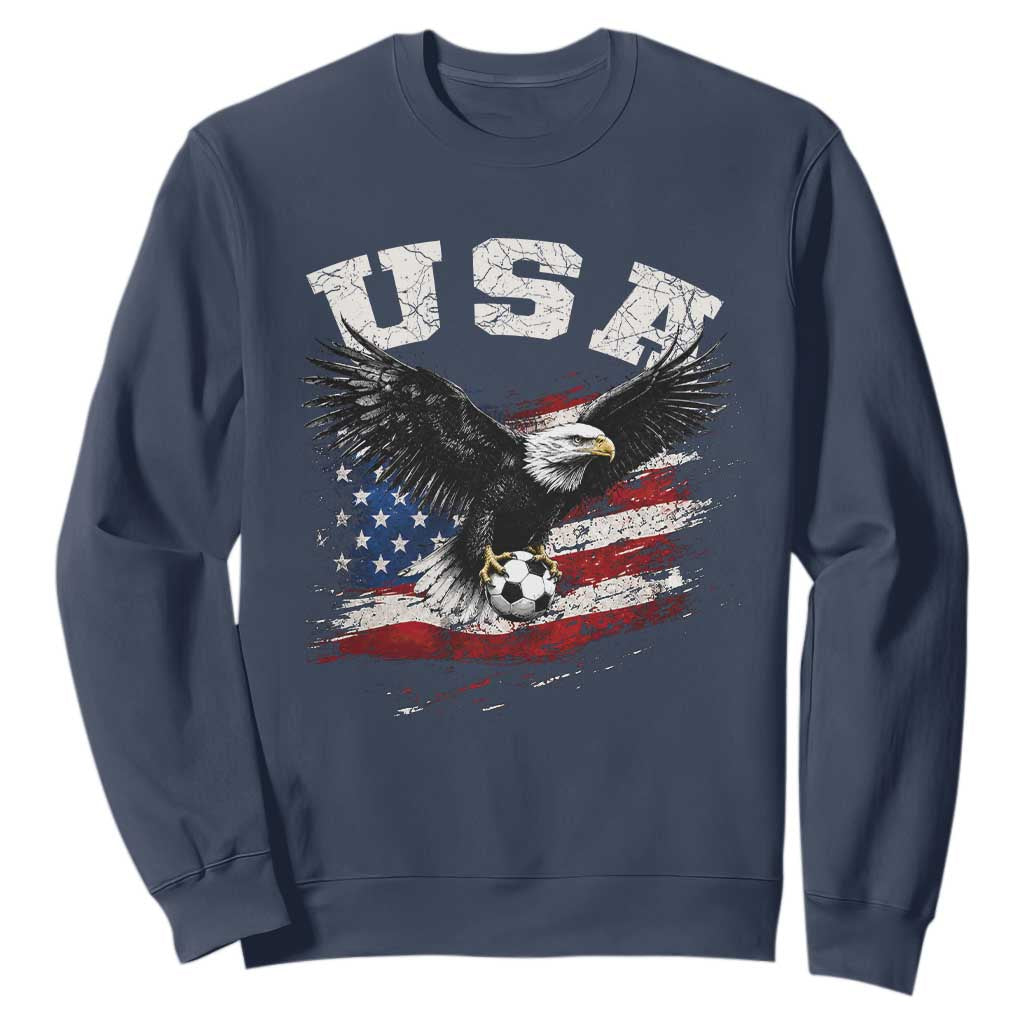 USA Soccer Bald Eagle American Flag Vintage Sweatshirt