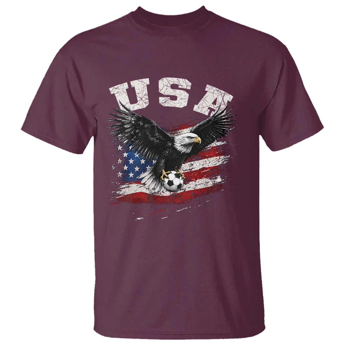 USA Soccer Bald Eagle American Flag Vintage T Shirt