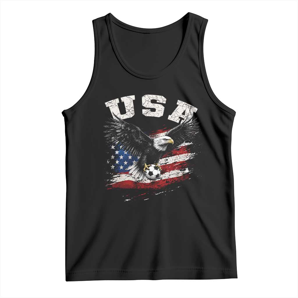 USA Soccer Bald Eagle American Flag Vintage Tank Top