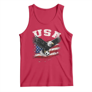 USA Soccer Bald Eagle American Flag Vintage Tank Top