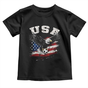 USA Soccer Bald Eagle American Flag Vintage Toddler T Shirt
