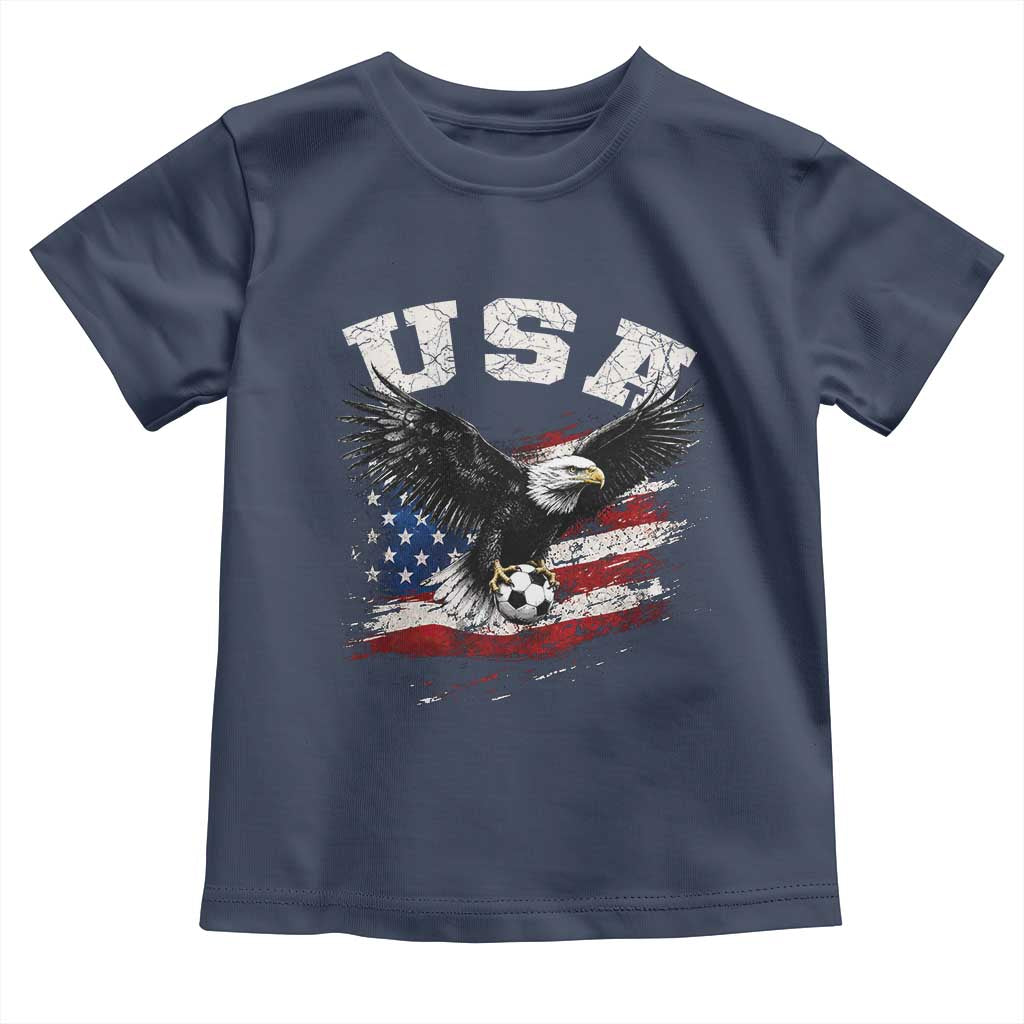 USA Soccer Bald Eagle American Flag Vintage Toddler T Shirt