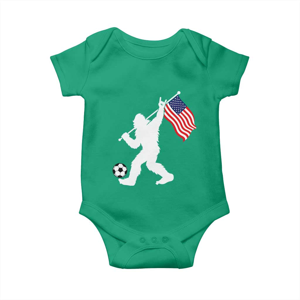 USA Soccer Bigfoot American Flag Fan Baby Onesie