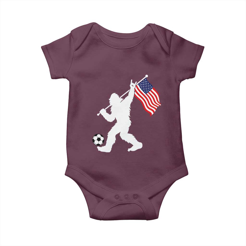 USA Soccer Bigfoot American Flag Fan Baby Onesie
