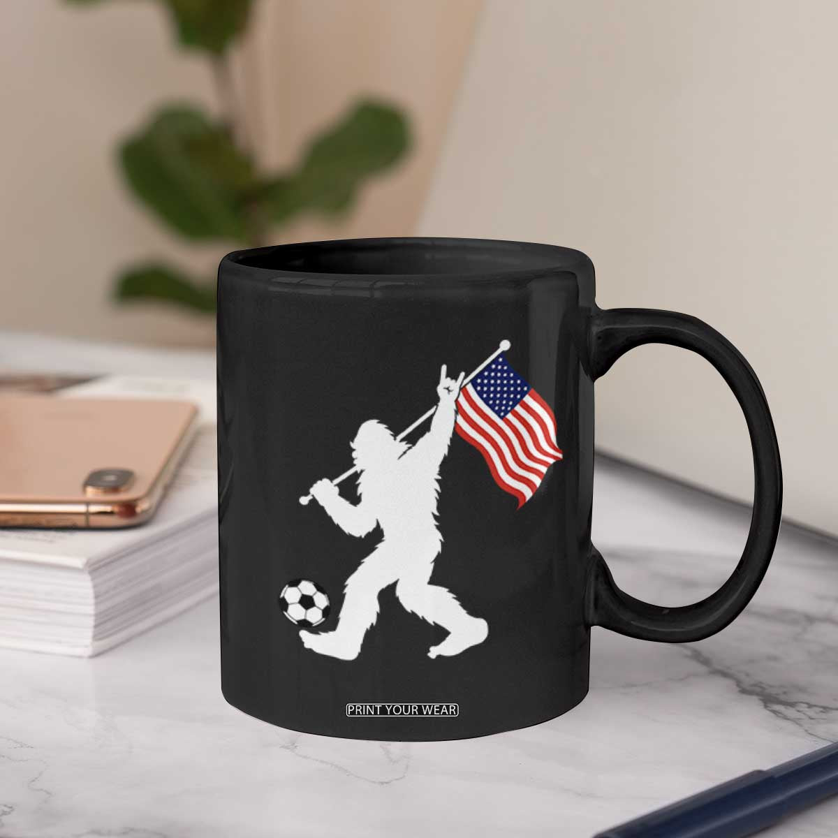 USA Soccer Bigfoot American Flag Fan Coffee Mug TS14 Print Your Wear