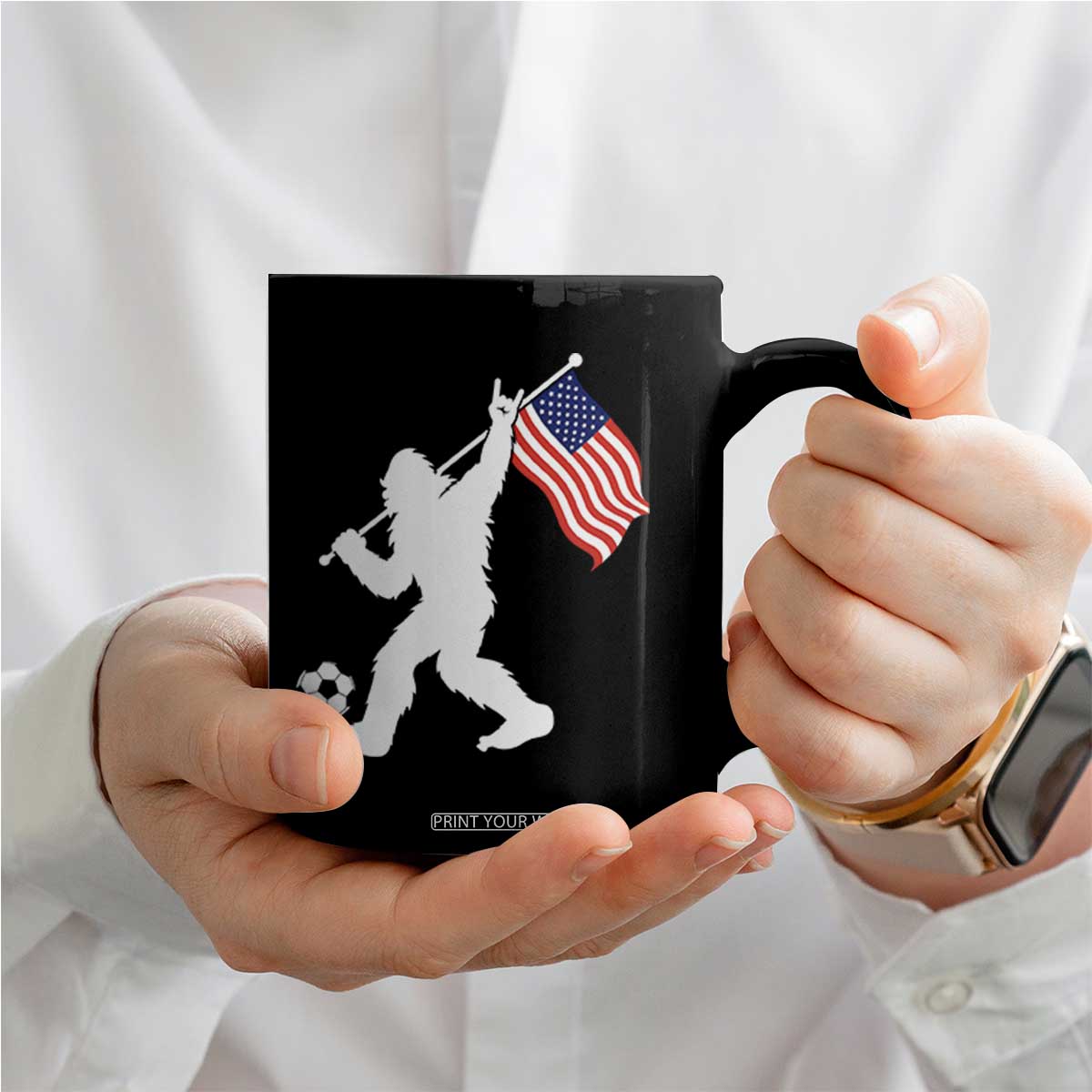 USA Soccer Bigfoot American Flag Fan Coffee Mug TS14 Print Your Wear