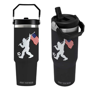 USA Soccer Bigfoot American Flag Fan Flip Straw Tumbler TS14 One Size: 30 oz Black Print Your Wear
