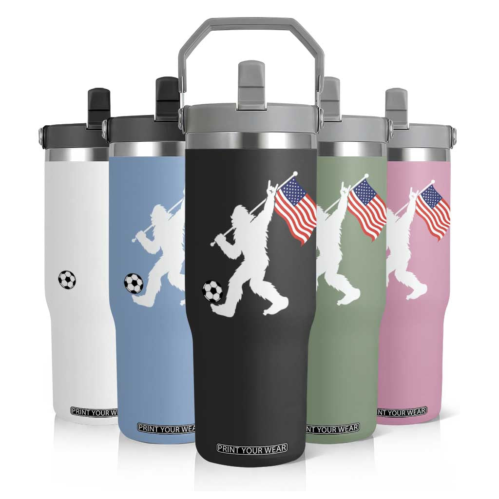 USA Soccer Bigfoot American Flag Fan Flip Straw Tumbler TS14 Print Your Wear