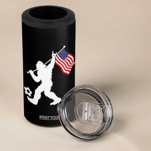 USA Soccer Bigfoot American Flag Fan 4 in 1 Can Cooler Tumbler TS14 Print Your Wear
