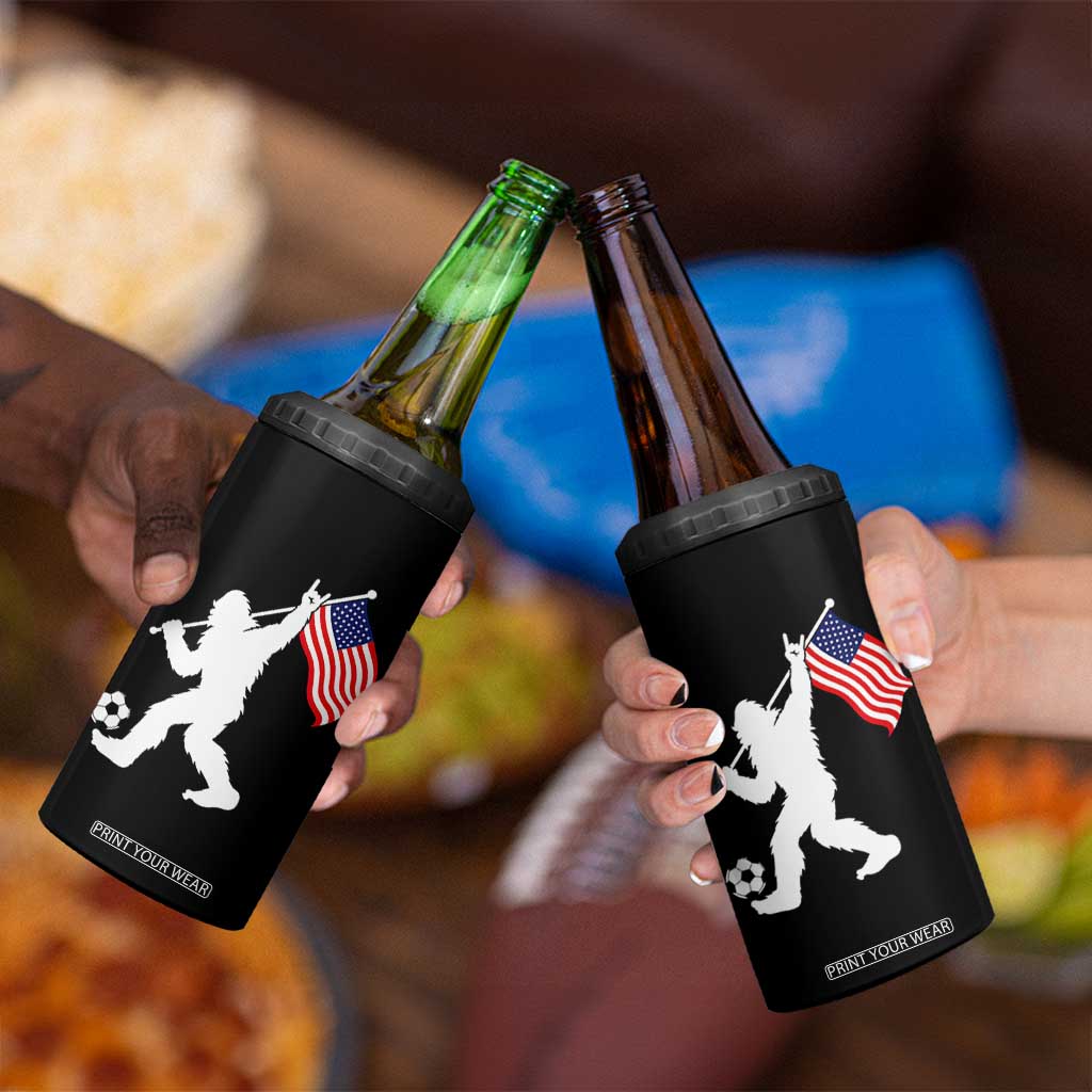 USA Soccer Bigfoot American Flag Fan 4 in 1 Can Cooler Tumbler TS14 Print Your Wear