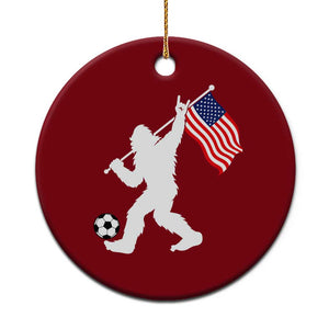 USA Soccer Bigfoot American Flag Fan Ceramic Ornament