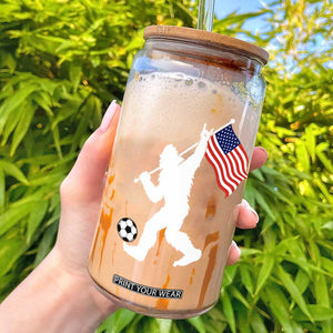 USA Soccer Bigfoot American Flag Fan Glass Can TS14 Black Print Your Wear