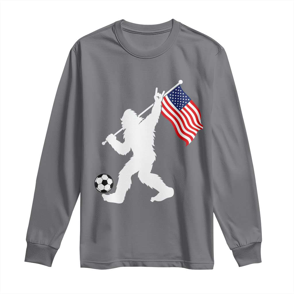 USA Soccer Bigfoot American Flag Fan Long Sleeve Shirt