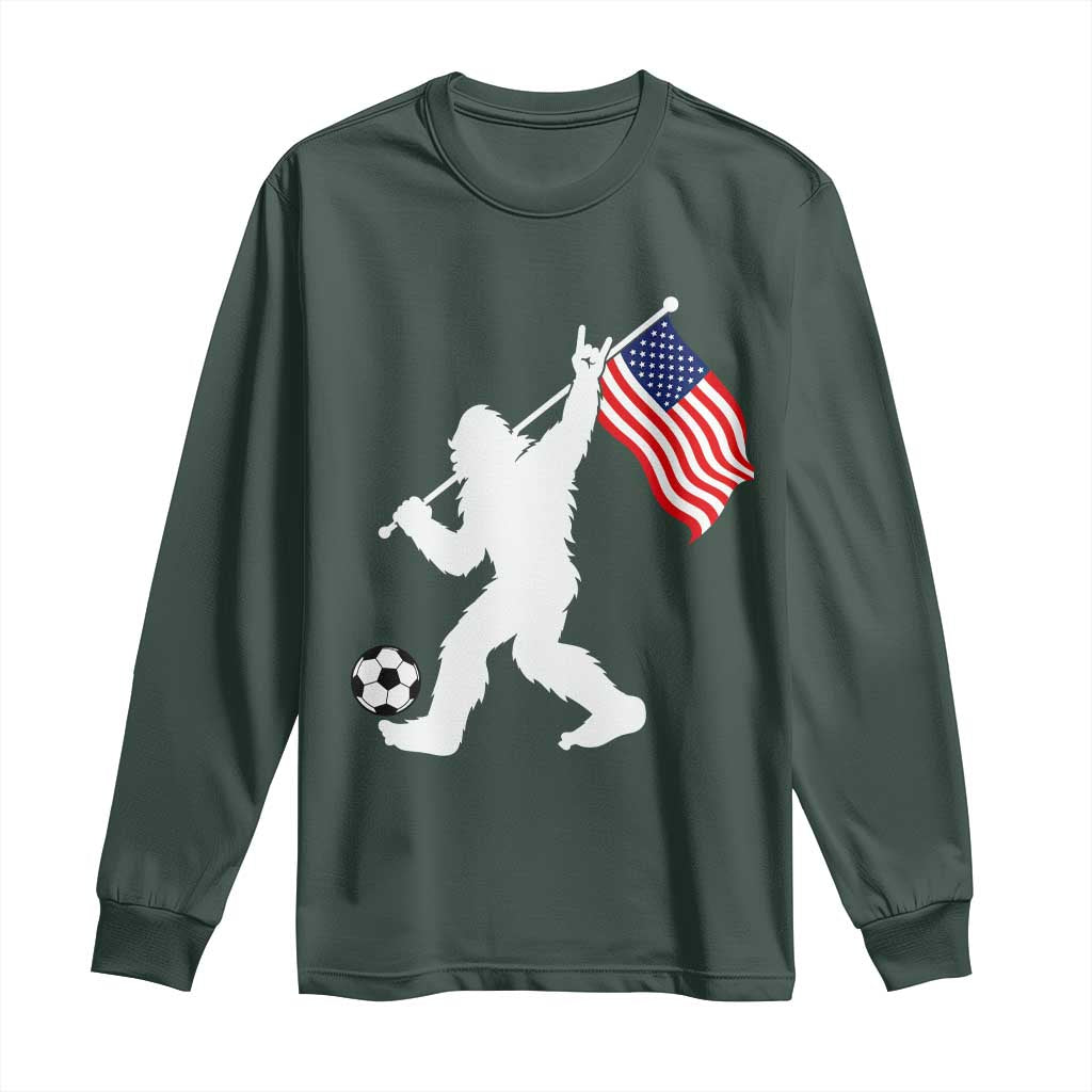 USA Soccer Bigfoot American Flag Fan Long Sleeve Shirt