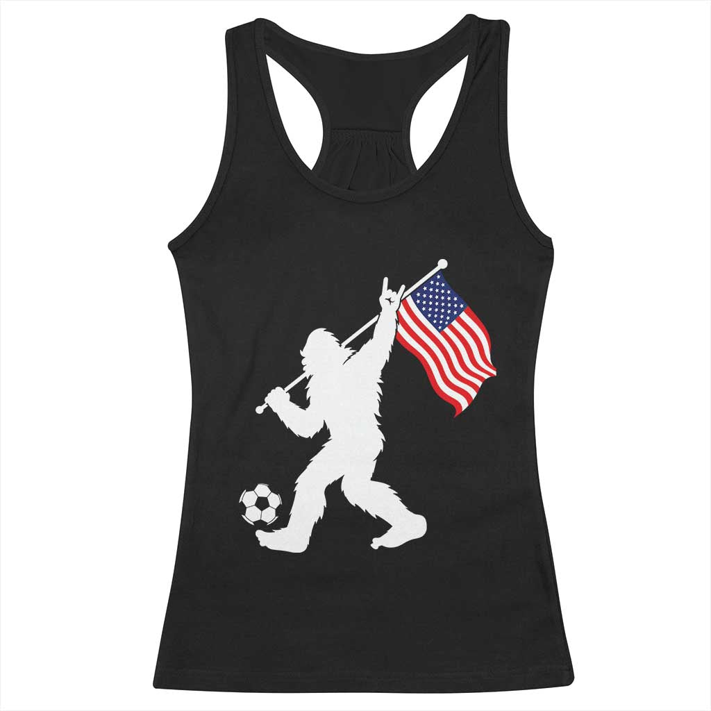 USA Soccer Bigfoot American Flag Fan Racerback Tank Top
