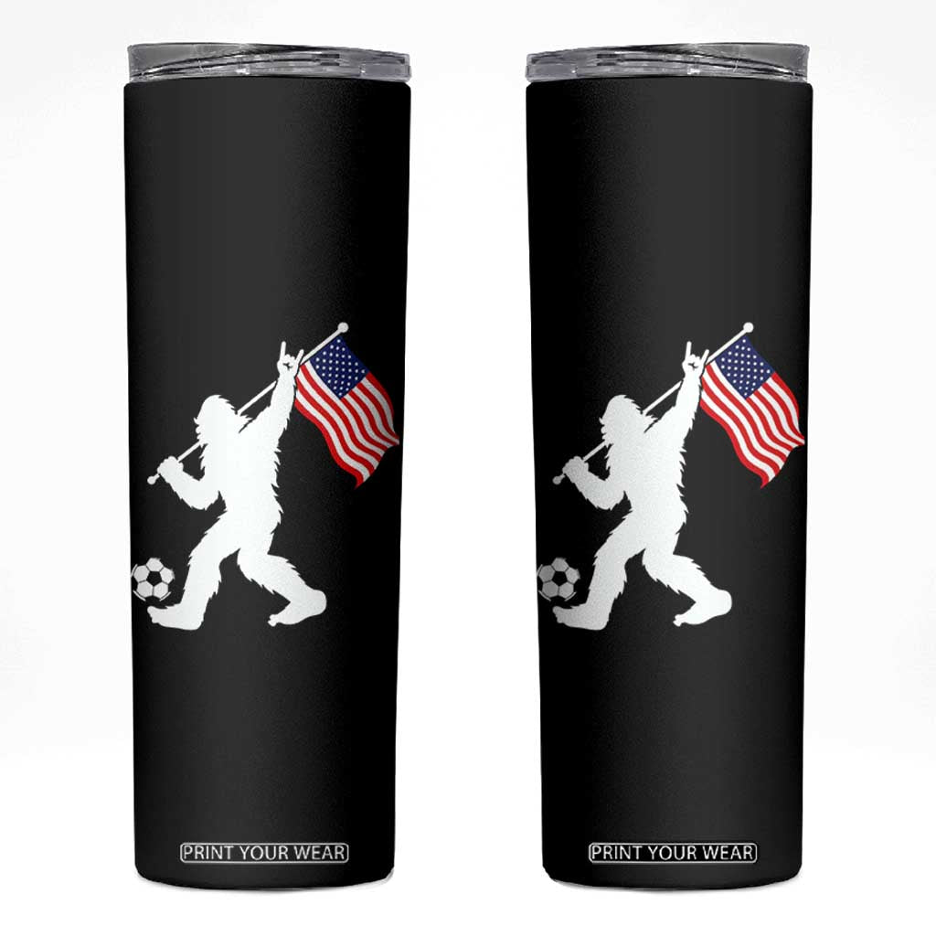 USA Soccer Bigfoot American Flag Fan Skinny Tumbler TS14 Black Print Your Wear