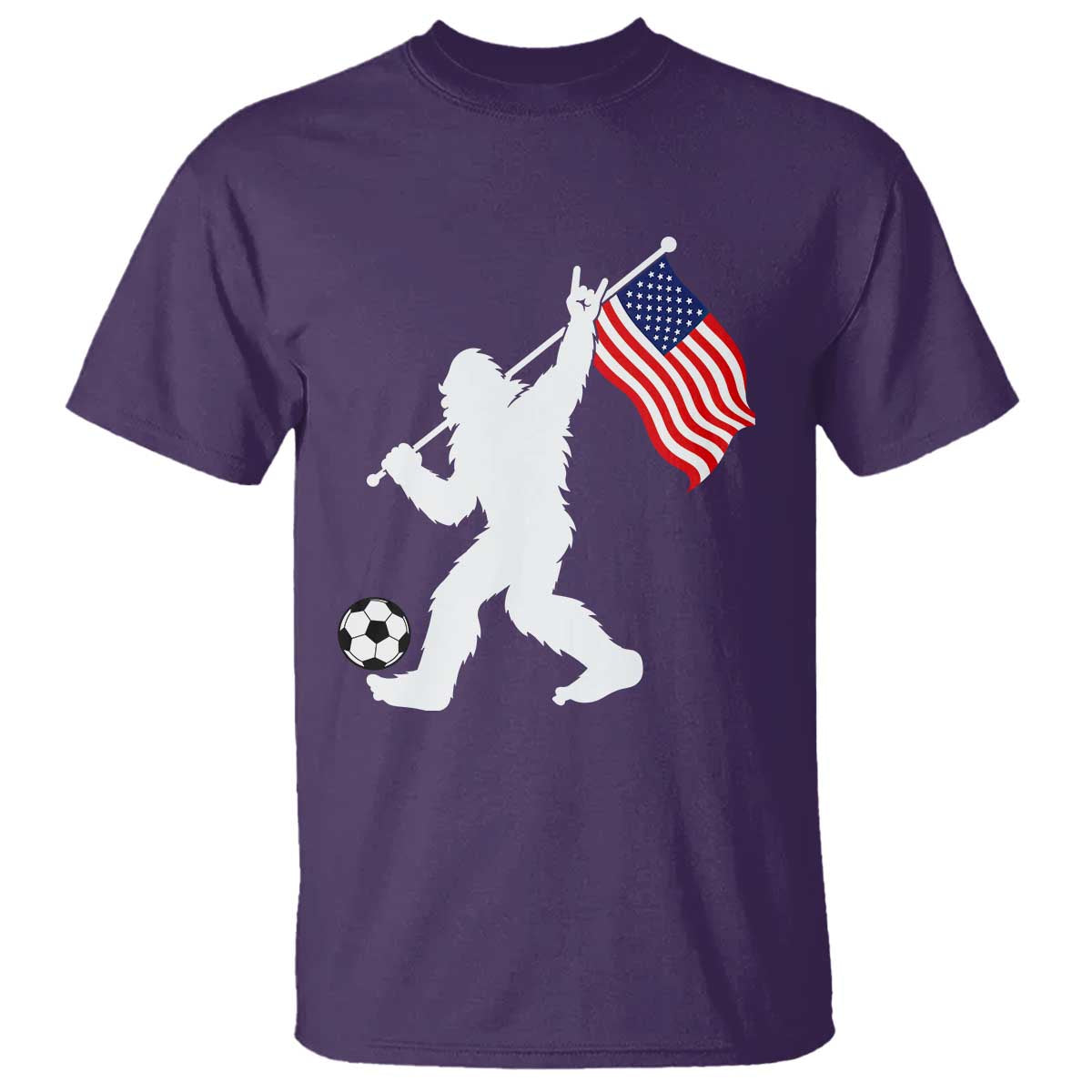 USA Soccer Bigfoot American Flag Fan T Shirt