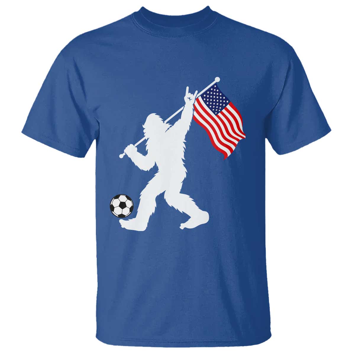 USA Soccer Bigfoot American Flag Fan T Shirt
