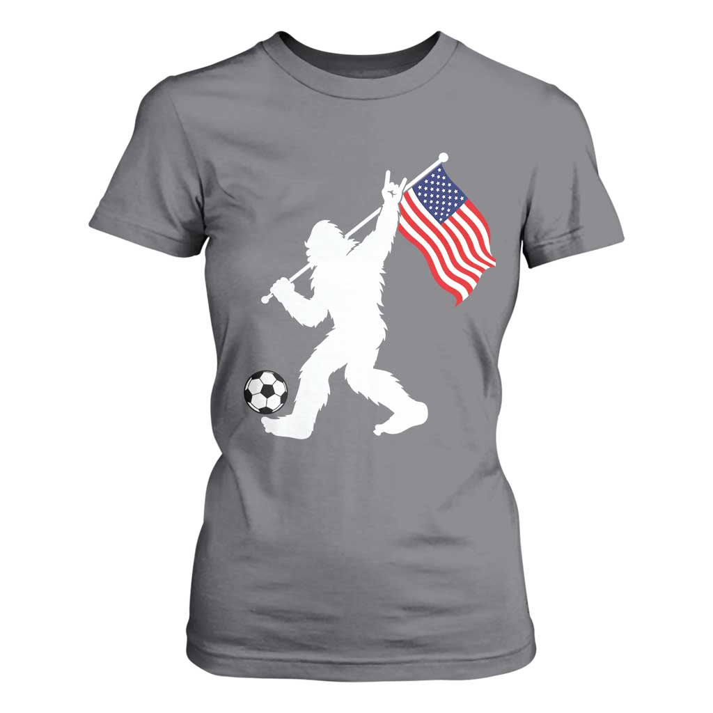 USA Soccer Bigfoot American Flag Fan T Shirt For Women