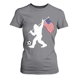 USA Soccer Bigfoot American Flag Fan T Shirt For Women