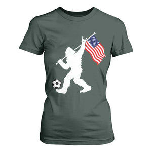 USA Soccer Bigfoot American Flag Fan T Shirt For Women
